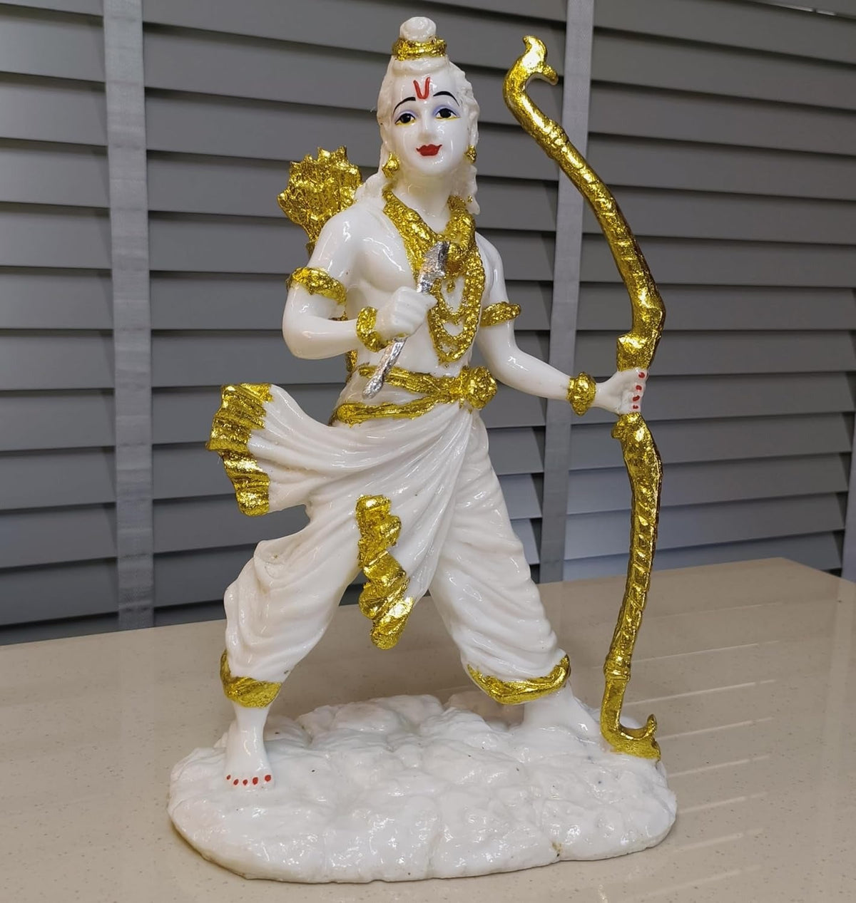 ALILA Marble Finish Murti Idol Statue Sculpture Spiritual (Shri Ram White Idol, 13.5 Inch)