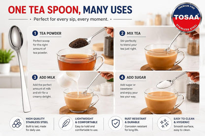 Tosaa Tea Spoon Impress 16G 6-Piece Stainless Steel Spoon Set