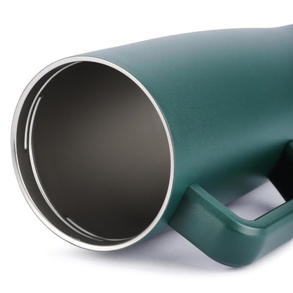 House of Quirk 1200ML Tumbler with Handle and 2 Straw Flip Lid Green