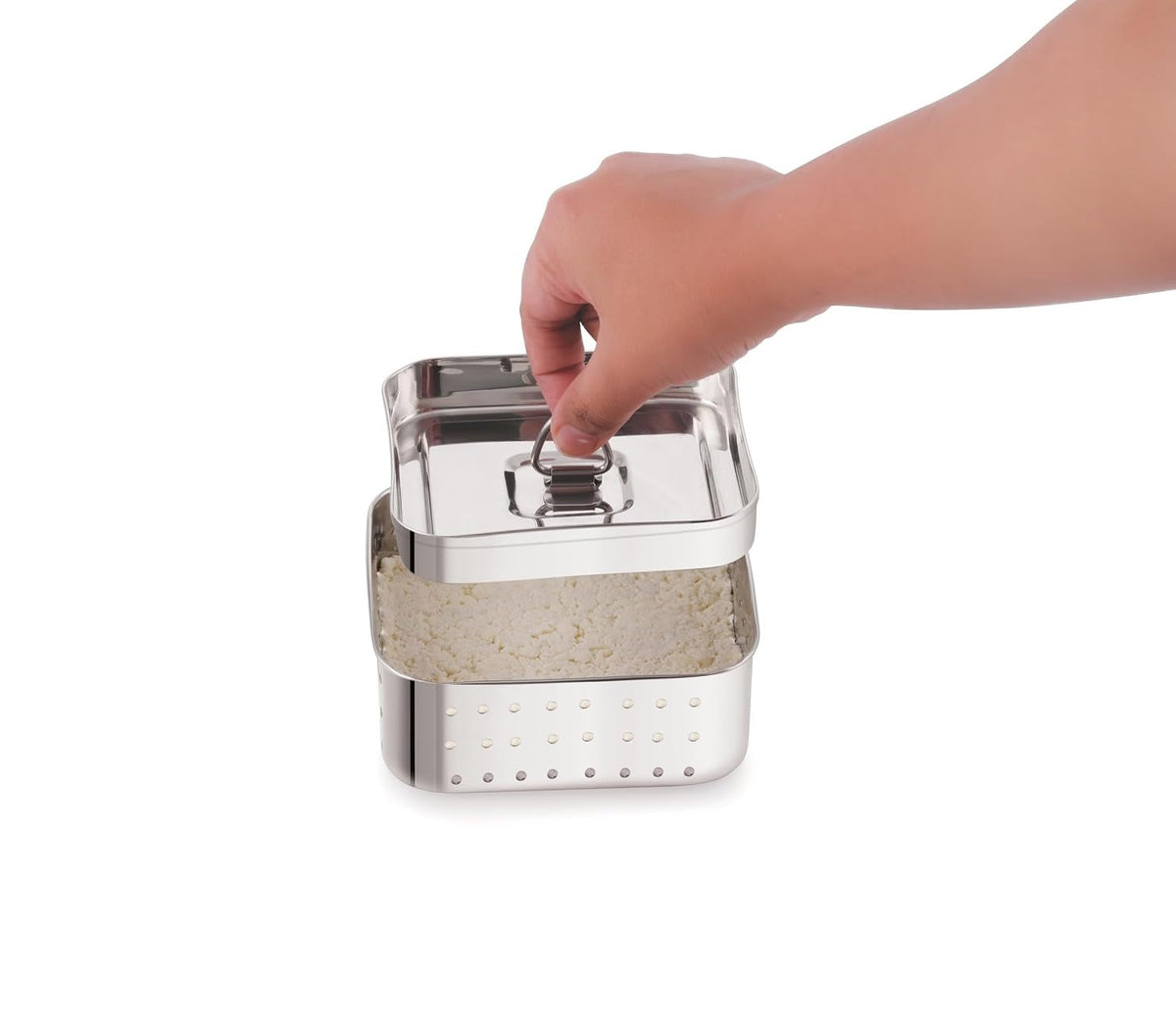 Tosaa Stainless Steel Paneer Maker Mould Small Size 250ml Square Shape