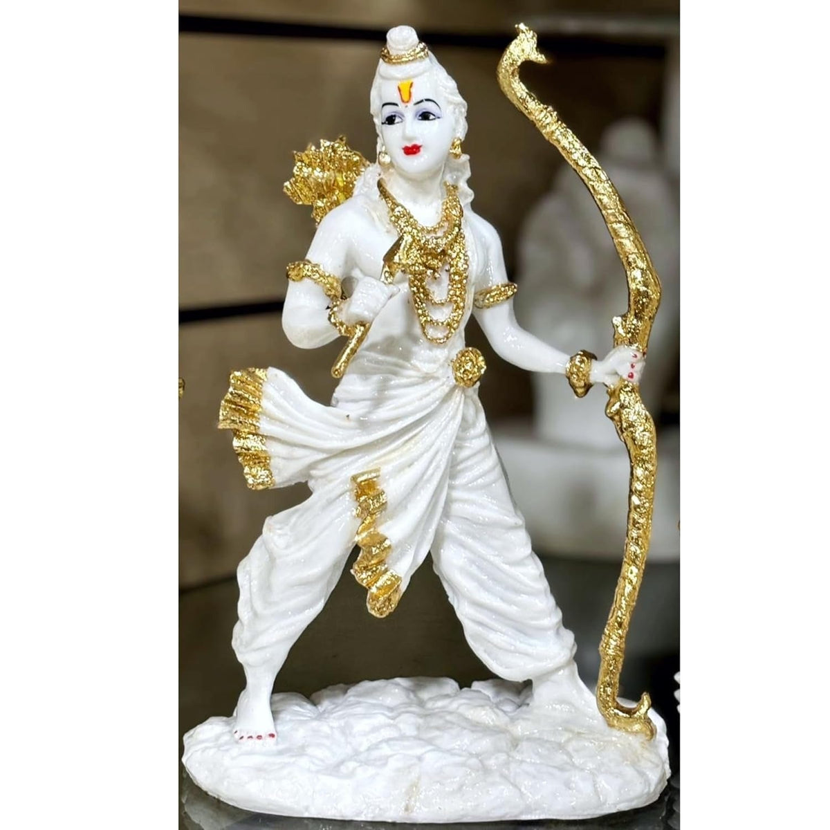 ALILA Marble Finish Murti Idol Statue Sculpture Spiritual (Shri Ram White Idol, 13.5 Inch)