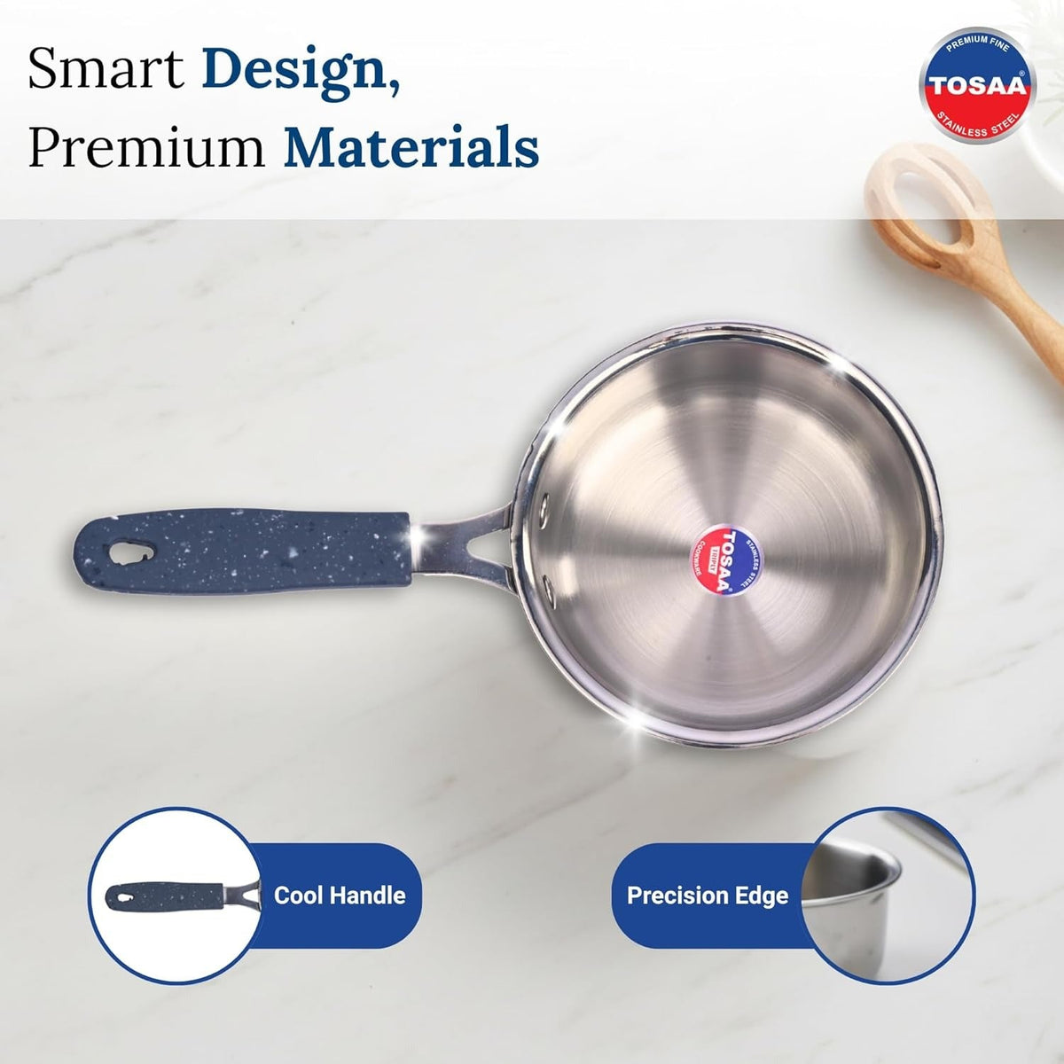 Tosaa Triply Mini Sauce Pan 3-Layer Base for Even Heating Milk Water Tea Pan 1 Cup