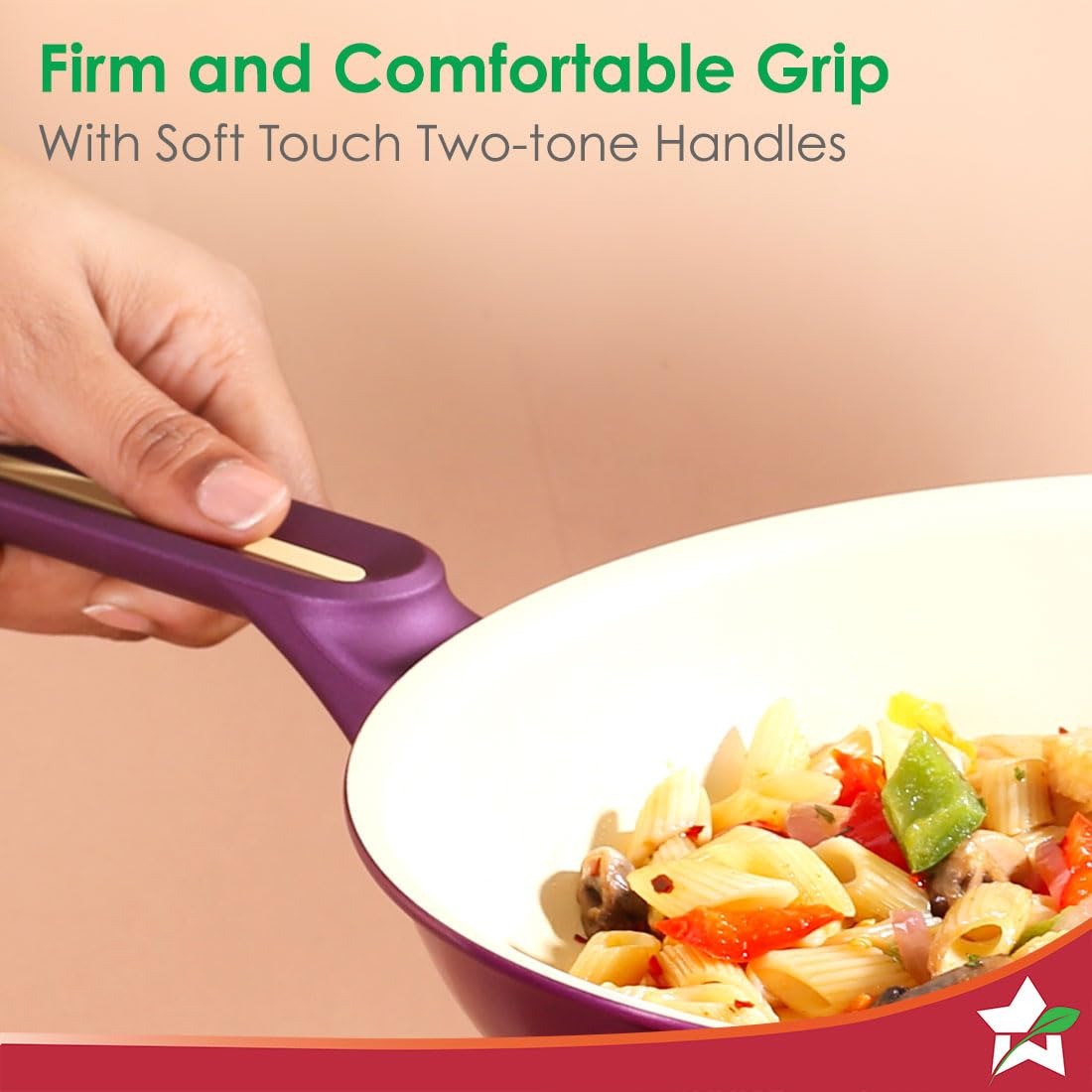 Wonderchef Bellagio Fry Pan 24 Cm, 1.7 litres, 2 Years Warranty - Ceramic, Purple