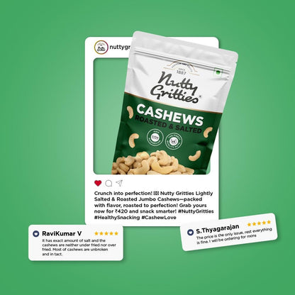 Nutty Gritties Premium Jumbo Size Cashews  - 200g