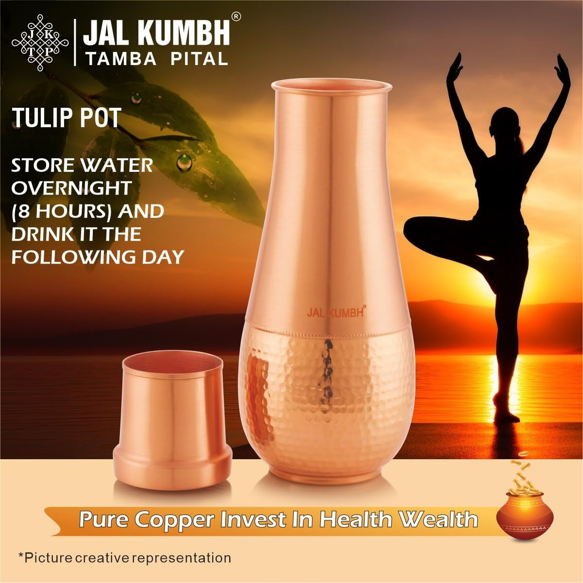 Tosaa Jalkumbh Copper Tulip Pot