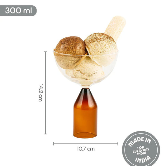 Borosil Kairo Ice Cream Bowls Coral Set of 2 (300ml x 2)