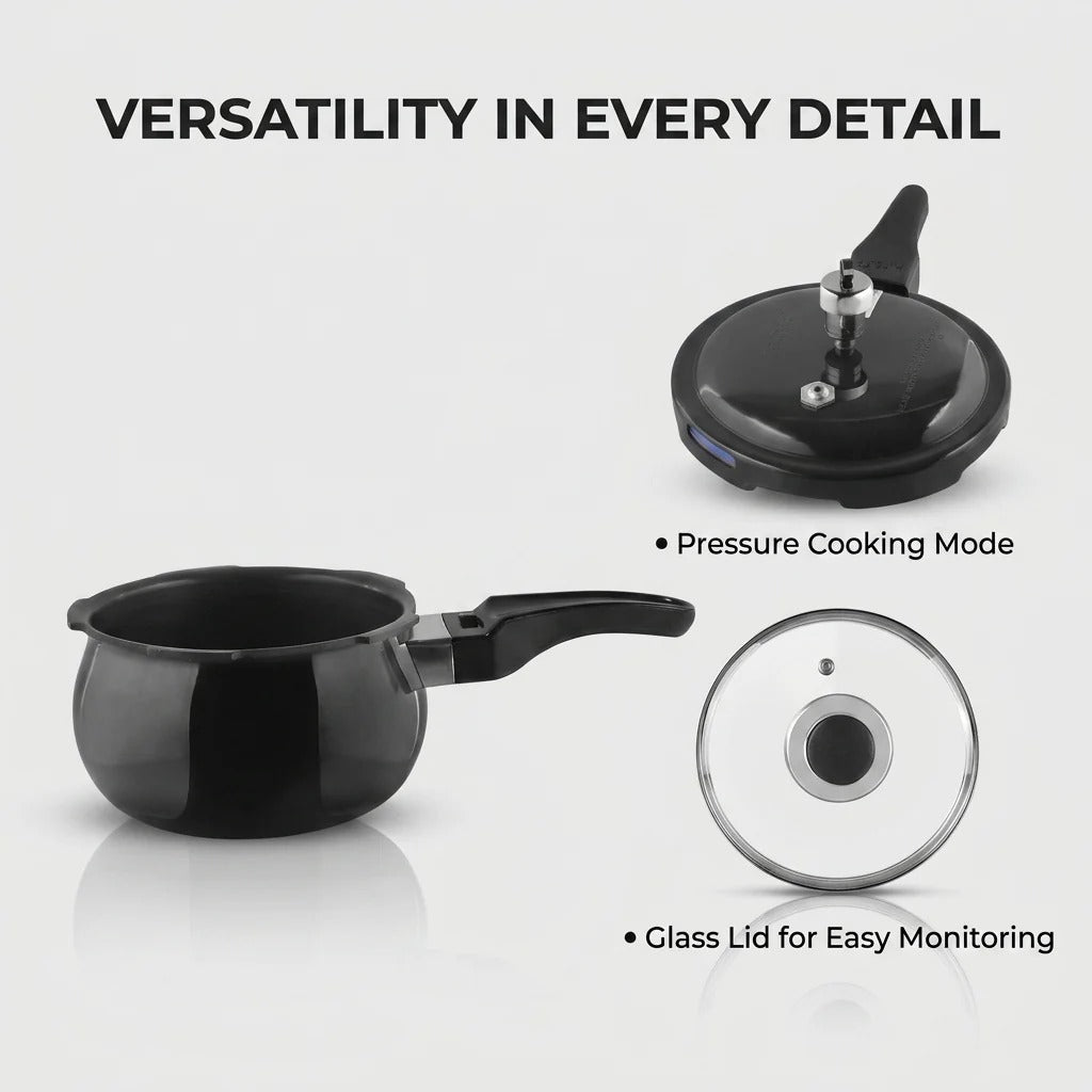 Vinod Kraft Hard Anodised Pressure Cooker 1.5L Induction Friendly
