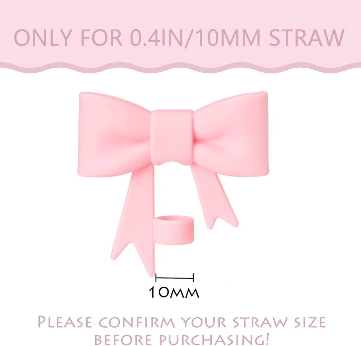 House of Quirk Silicone Straw Covers Cap - (Set of 3 Bow Multicolor)