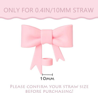House of Quirk Silicone Straw Covers Cap - (Set of 3 Bow Multicolor)