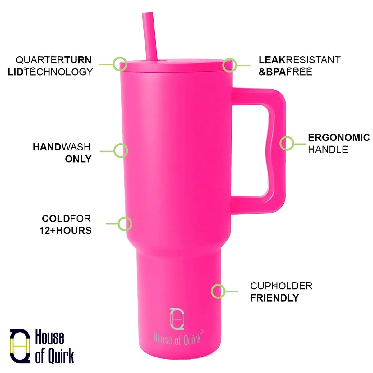 House of Quirk 1200ML Custom Name Tumbler - Multicolor: Flamingo
