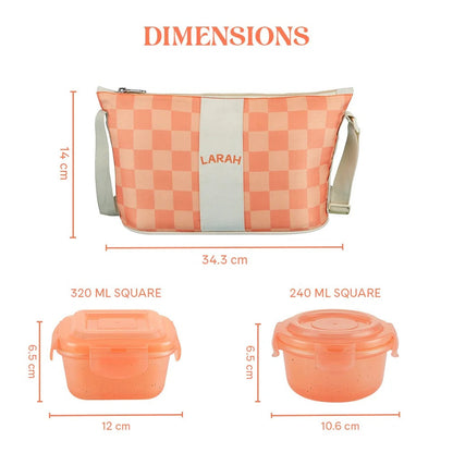Borosil Larah ColorMate Daisy Universal Lunch Box Pink Set of 4 (320ml x 2 + 240ml x 2)