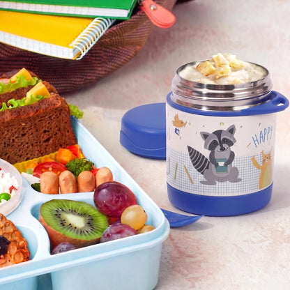 House of Quirk 304 Stainless Steel Baby Feeding Bowl with Spoon - Beige Fox