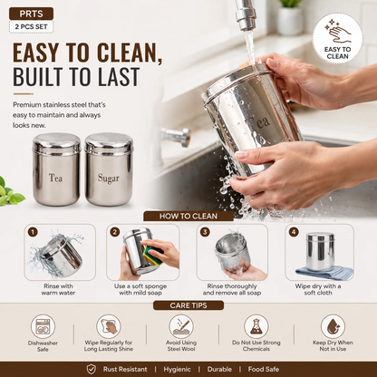 Kraft Prime Stainless Steel Canister Set 2 Pc