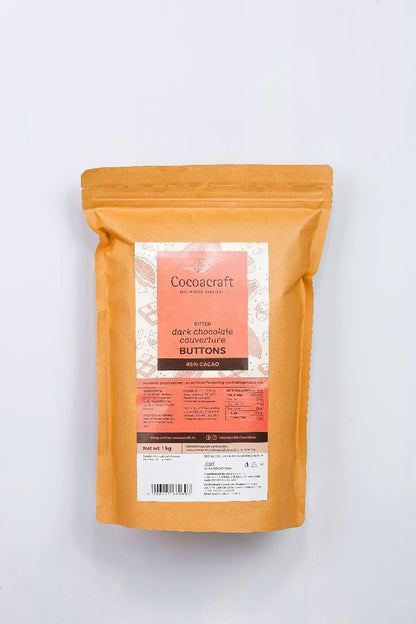 Cocoacraft 85% Bitter Dark Chocolate Couverture Slab Chocolate Bar - 1KG
