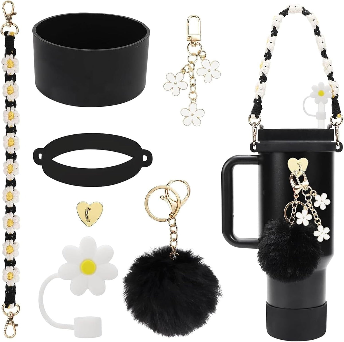 House of Quirk 7 Accessories Set - (Black, Tumbler Not Included)