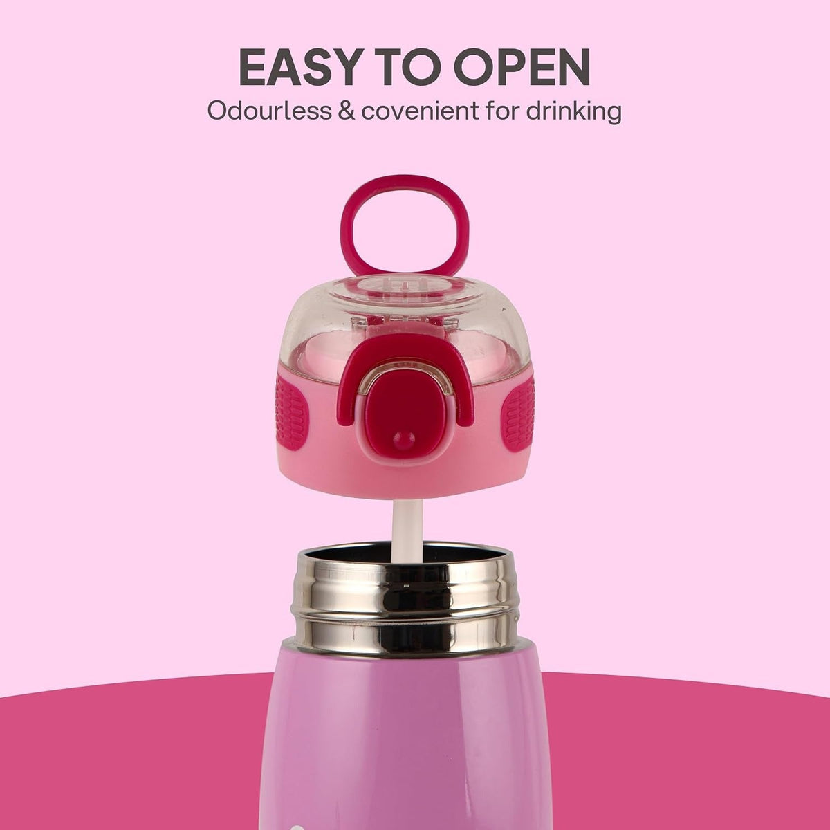 CELLO Kidzbee Flare 450 Insulated Stainless Steel Flask for Kids 444 ml Pink