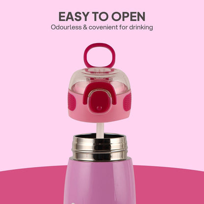 CELLO Kidzbee Flare 450 Insulated Stainless Steel Flask for Kids 444 ml Pink