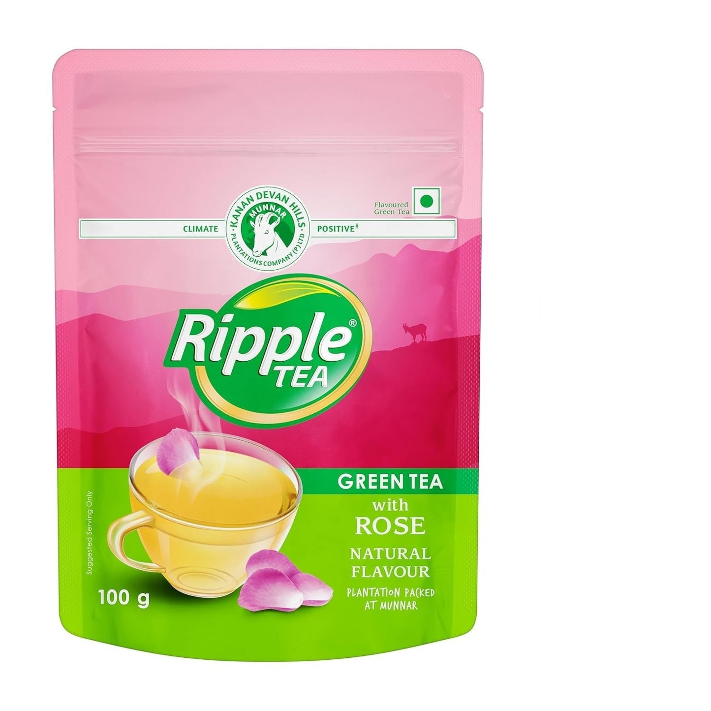 Ripple Green Tea with Natural Rose - 100gm