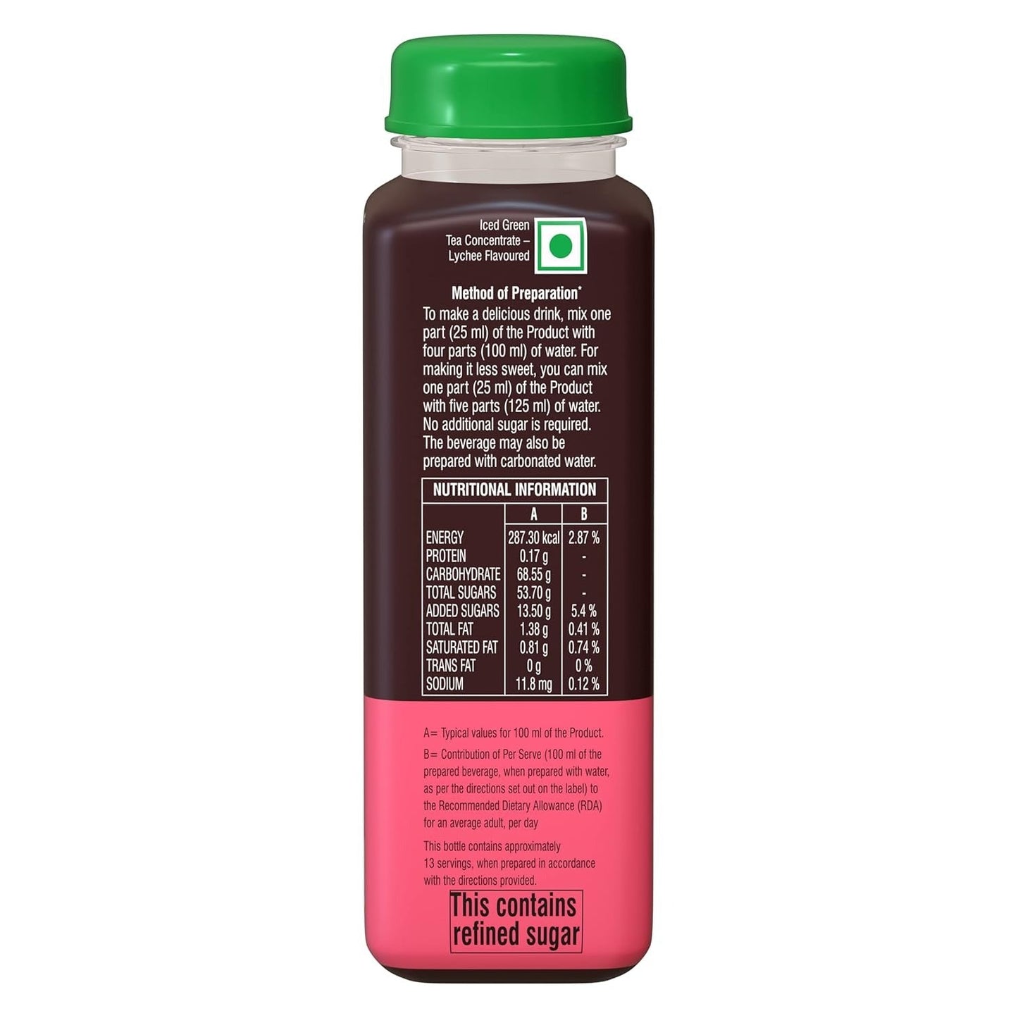 Ripple Green Ice Tea Lychee Flavoured Liquid Concentrate - 250ml