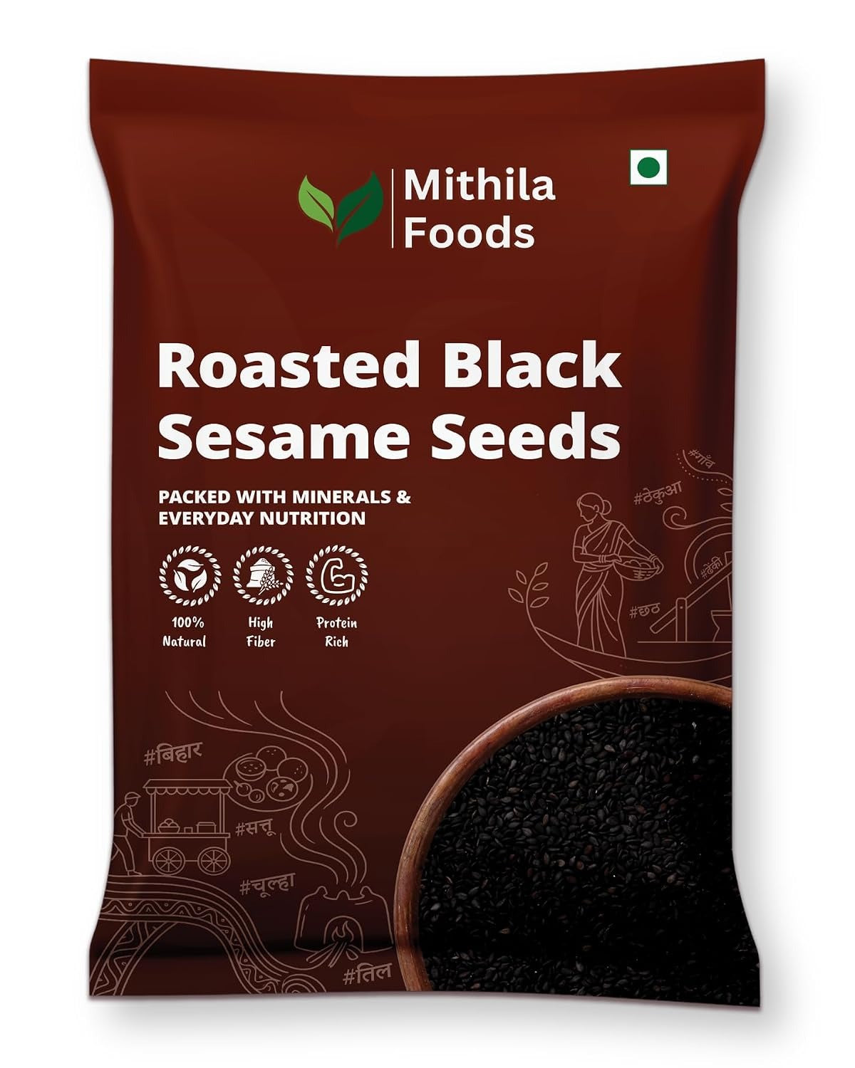Mithila Foods Roasted Black Sesame Seeds