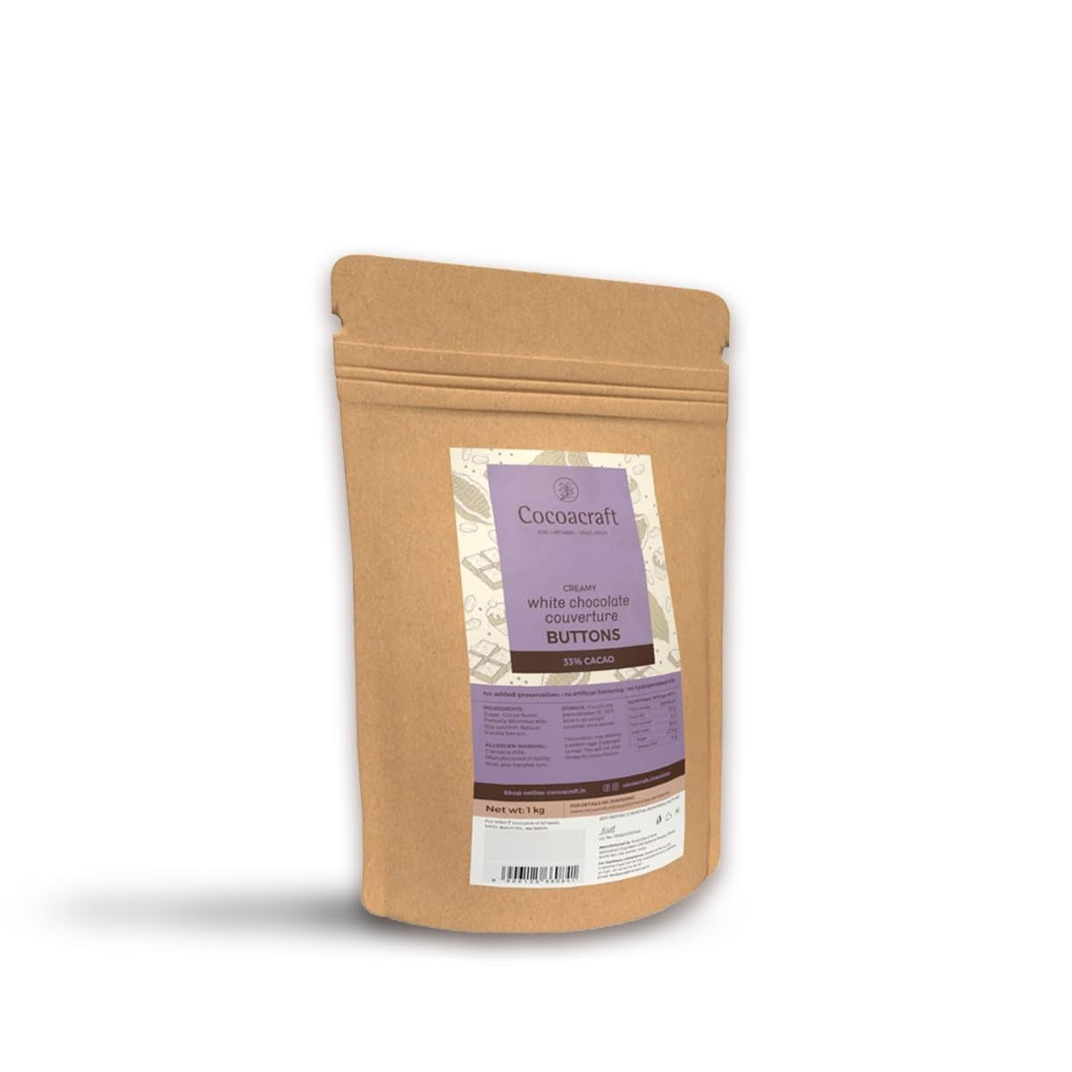 Cocoacraft 33% White Chocolate Couverture White Chocolate Baking Bar