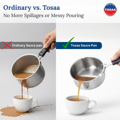 Tosaa Triply Mini Sauce Pan 3-Layer Base for Even Heating Milk Water Tea Pan 1 Cup