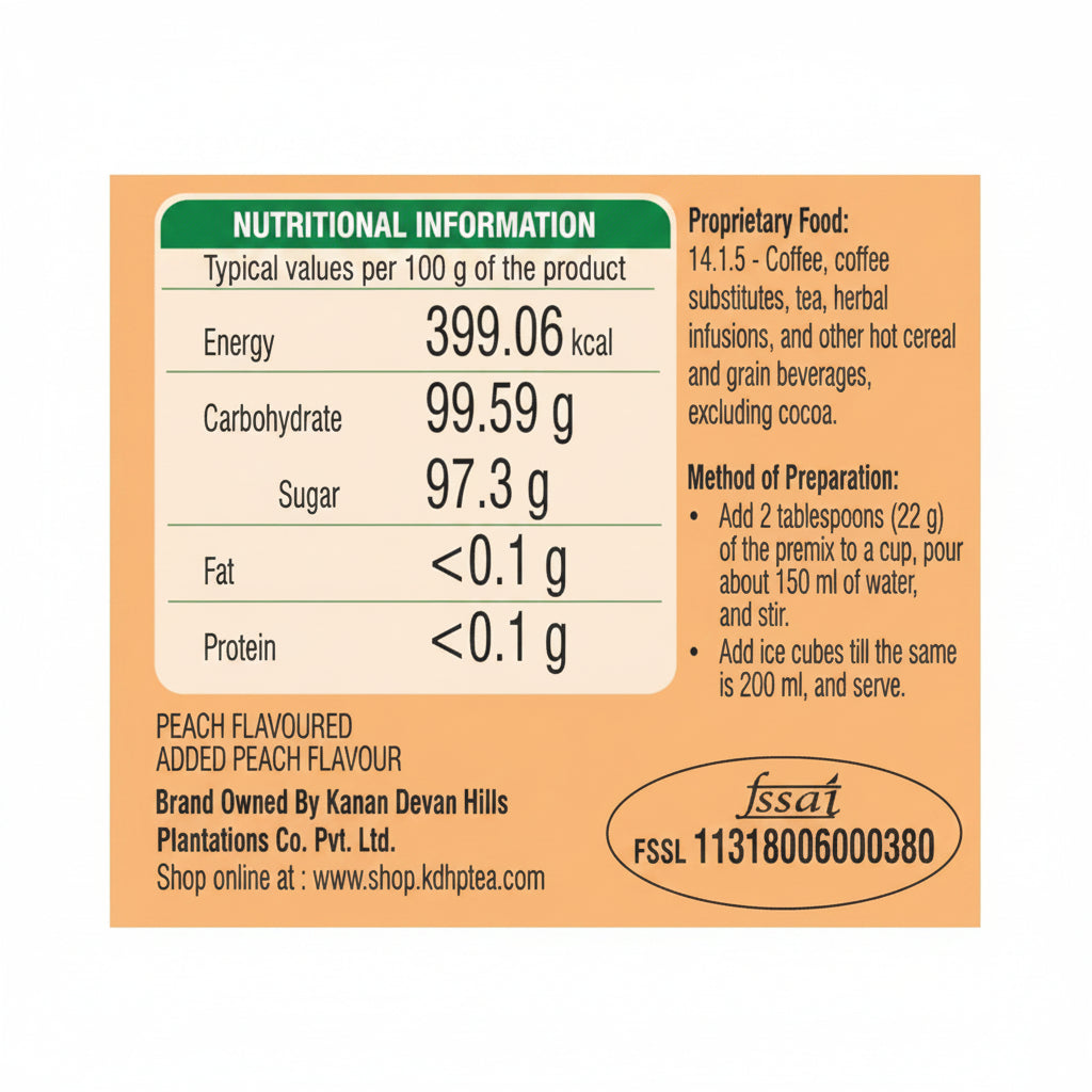 Ripple Green Ice Tea Peach Flavoured - 250gm