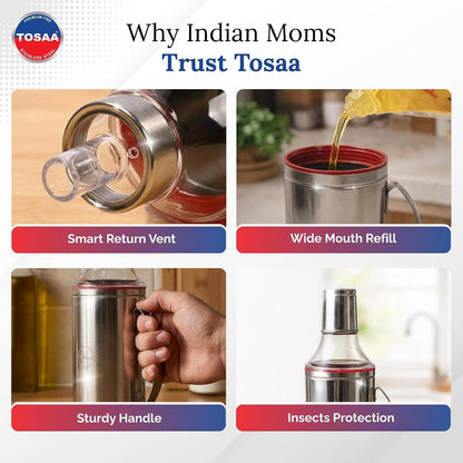 Tosaa Stainless Steel Oil Dispenser 1000ml