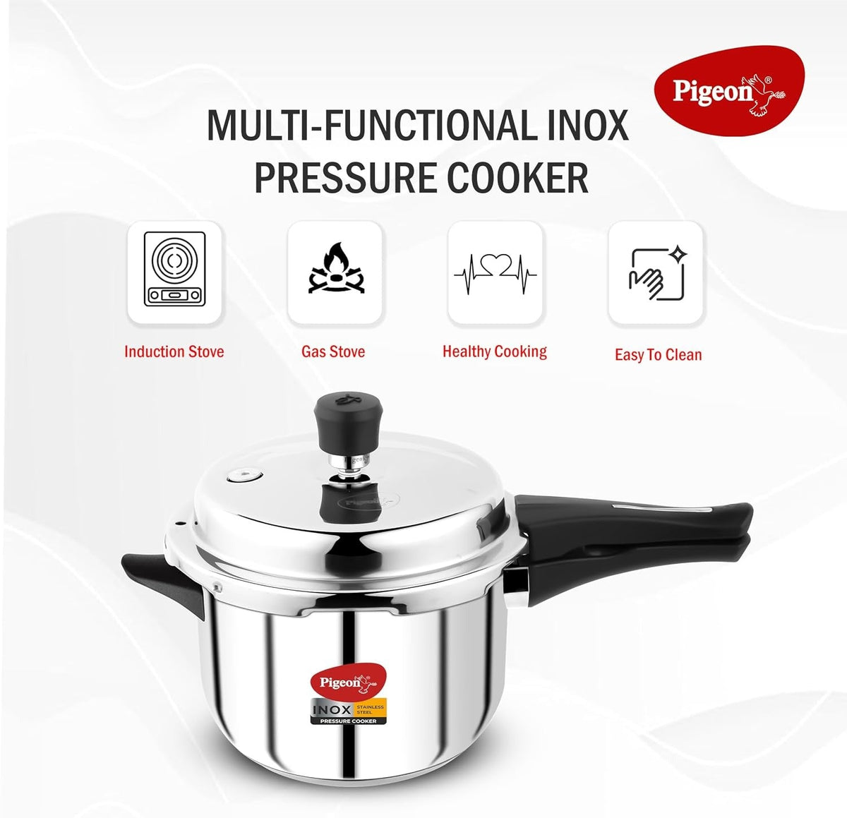 Pigeon by Stovekraft Inox Stainless Steel pressure cooker 5 litre