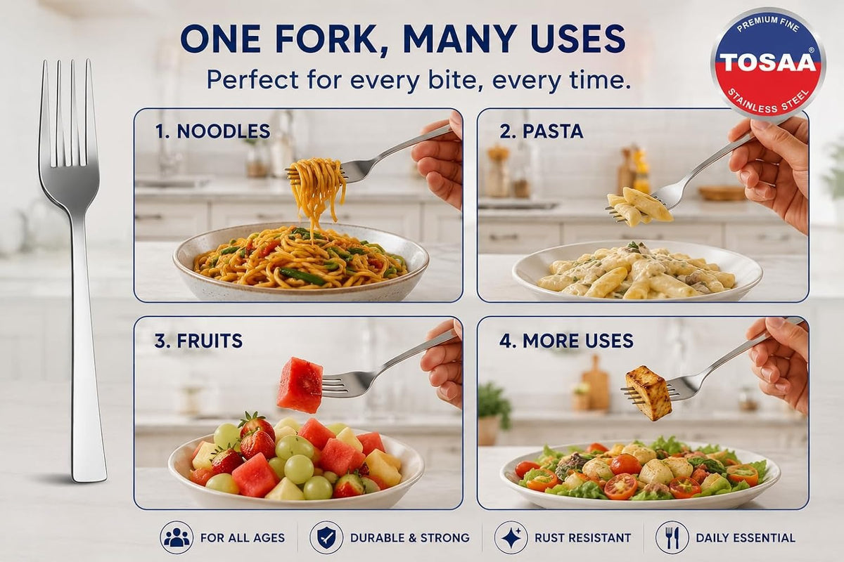 Tosaa Baby Fork Impress 16G Pack of 6 Stainless Steel
