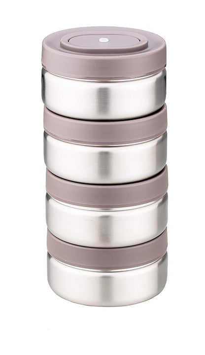 Pigeon-Fusion Vacuum Insulated Stainless Steel Lunch Box-4 (Grey)
