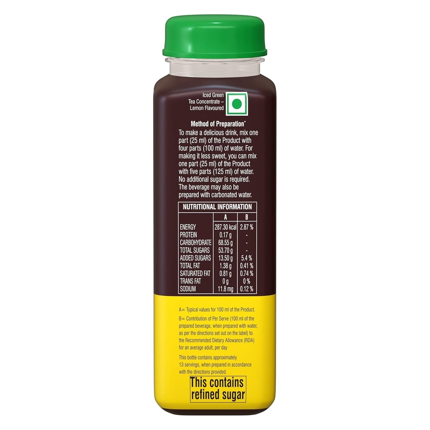 Ripple Green Ice Tea Green Apple Flavoured Liquid Concentrate - 250ml