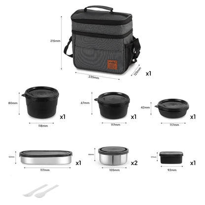 CELLO MF All Day Meal Lunch Box with Bag, Grey
