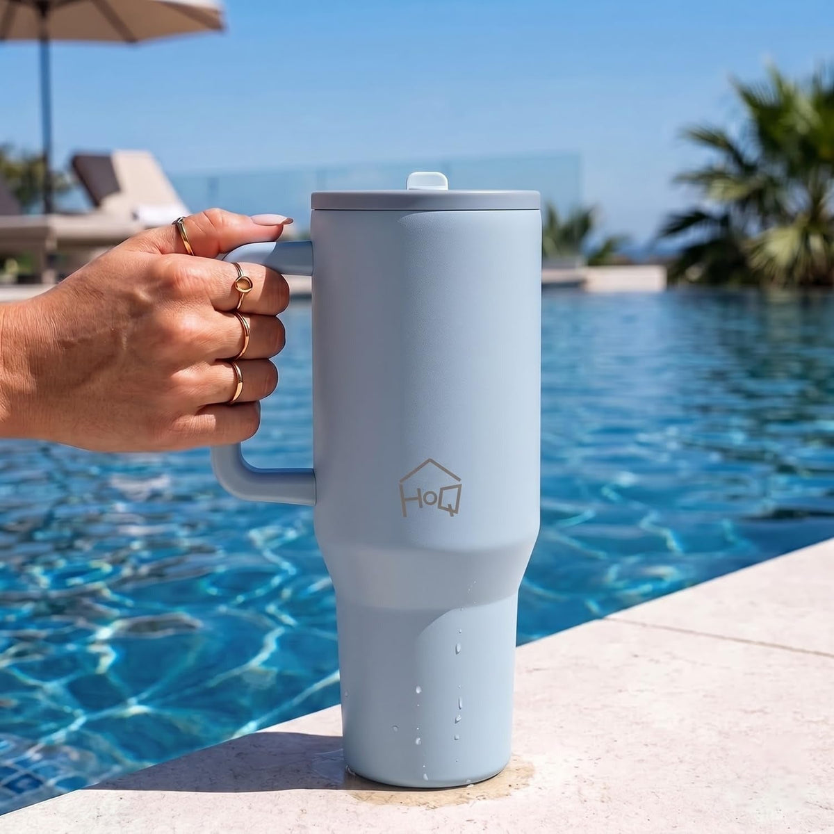 House of Quirk 1200ML Tumbler with Handle - Smoke