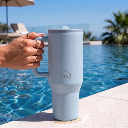 House of Quirk 1200ML Tumbler with Handle - Smoke