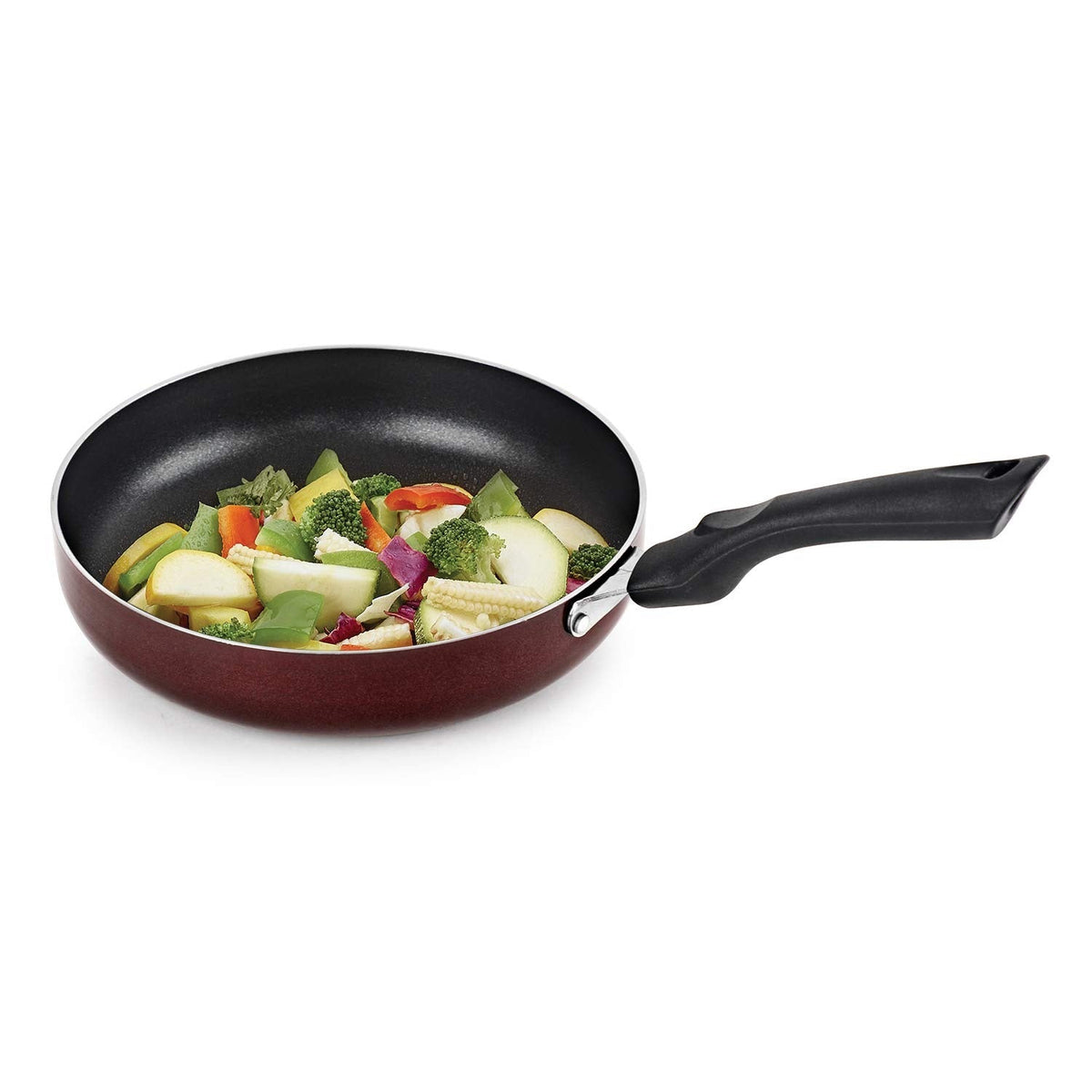 Cello Prima Non Stick Sauce/Milk Pan Combo, 4Pcs, Cherry, Aluminium, Red