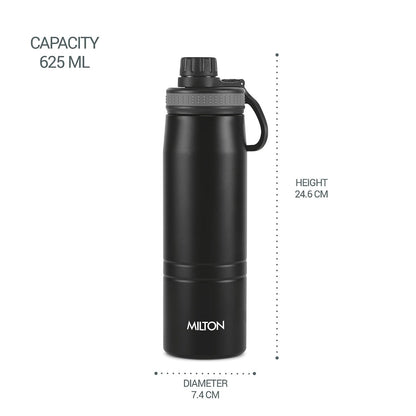 Milton Sparkle 600 Thermosteel Water Bottle - Black