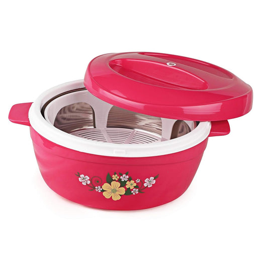 Cello Roti Plus Insulated Casserole Hot Pot Box Case with Lid 2000 ml Pink