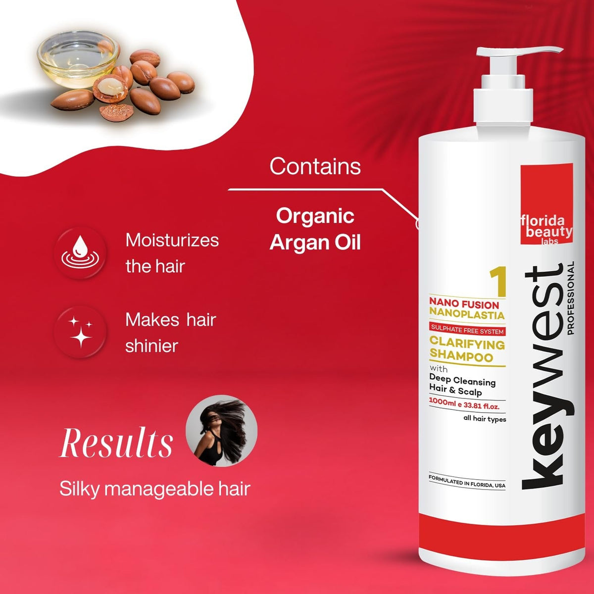 Keywest Professional Nanoplastia Sulfate Free Clarifying Shampoo - 1000ml