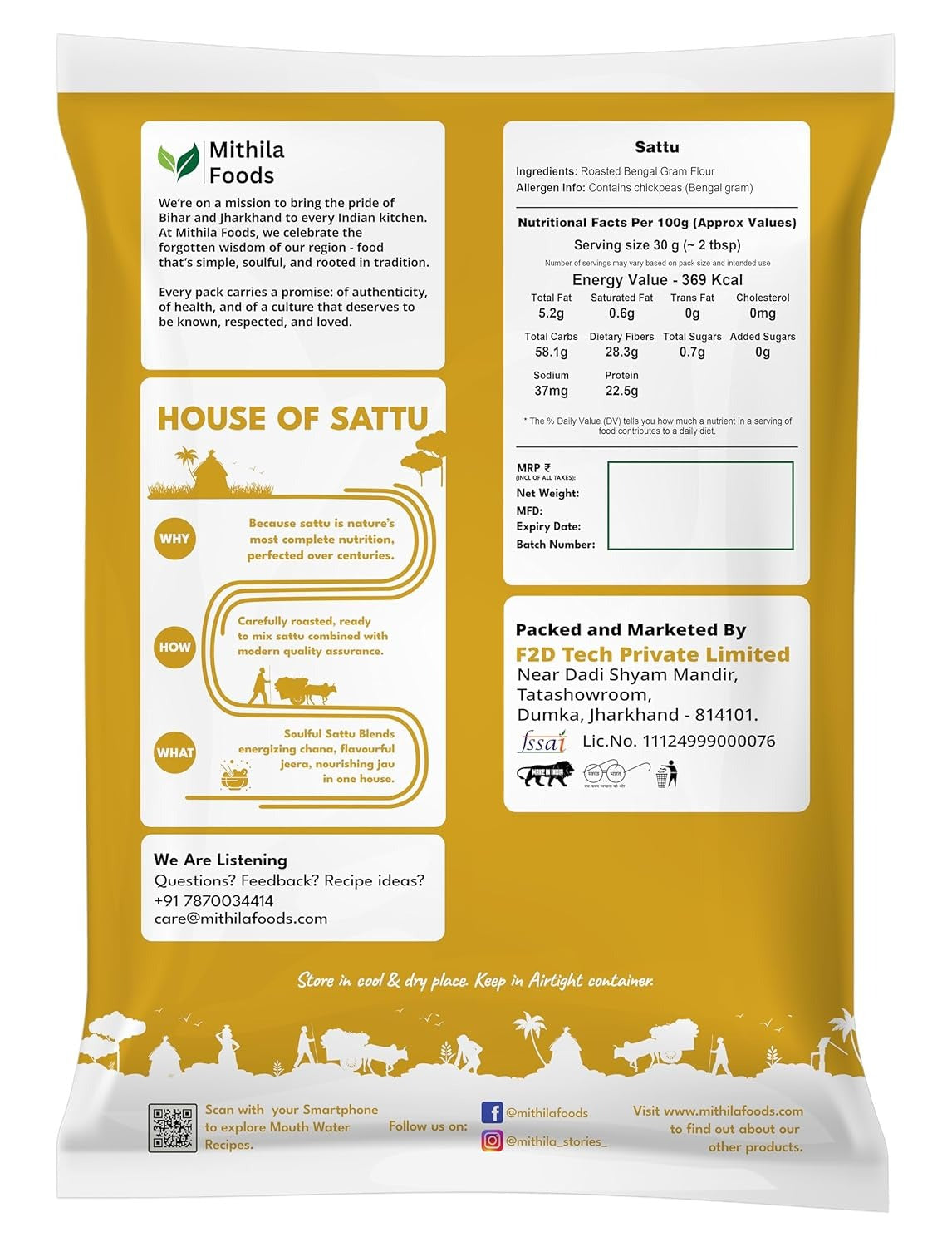Mithila Foods Authentic Bihari Chana Sattu
