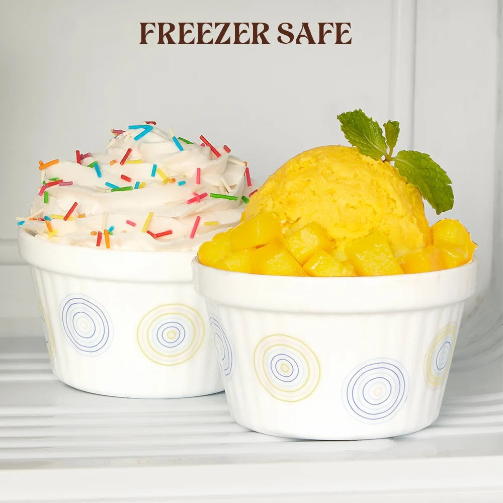 Borosil Larah Opalware Sorbet Ice Cream Bowl Set