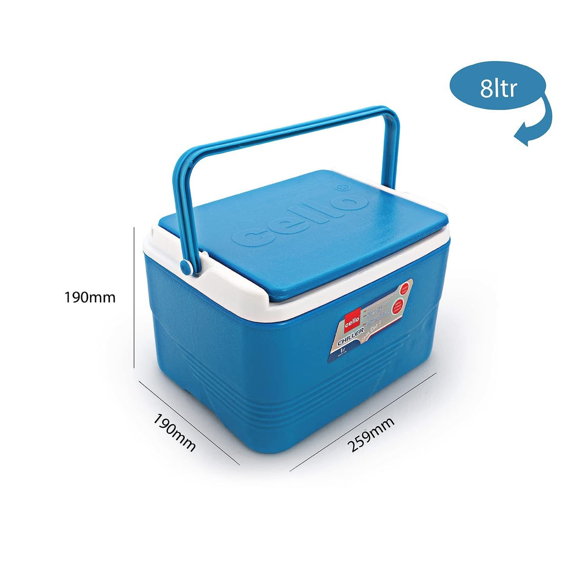 Cello Chiller Ice Box - 8 Litre, Blue