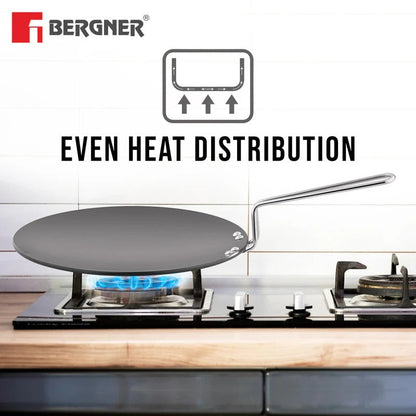 Bergner ArtisanForge Hard Anodised Roti Tawa 26cm (BGIN-6466)