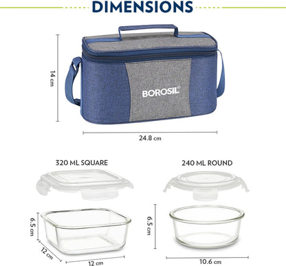 Borosil Alora Lunch Bag Set of 4