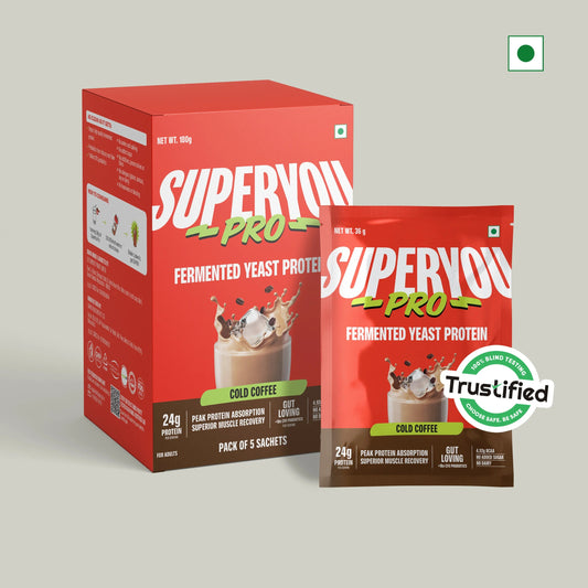 Superyou Cold Coffee Fermented Yeast Protein - 180 gms (Pack of 5)