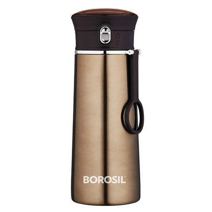 Borosil Hydra Thermoflask Water Bottle Ease Brown 420ml