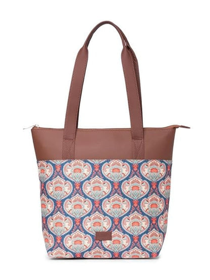 Zouk Printed Women's Jute Handcrafted & Leather Everyday Tote Bag