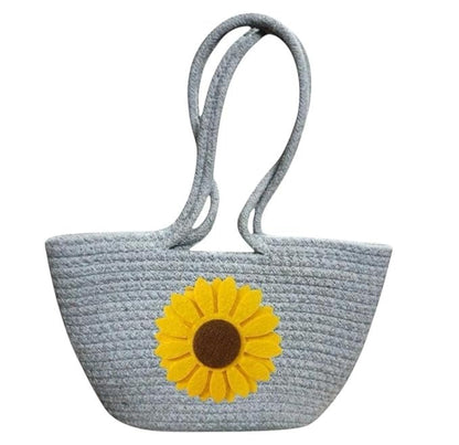 Women's Stylish Straw & Polyester Tote Handbag