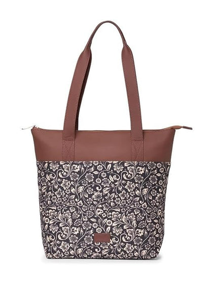 Zouk Printed Women's Jute Handcrafted & Leather Everyday Tote Bag