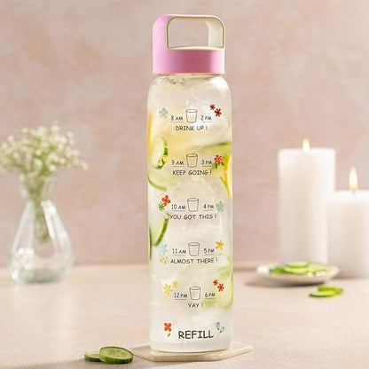Borosil Neo Glass Bottle SS Lid Wide Mouth 1L